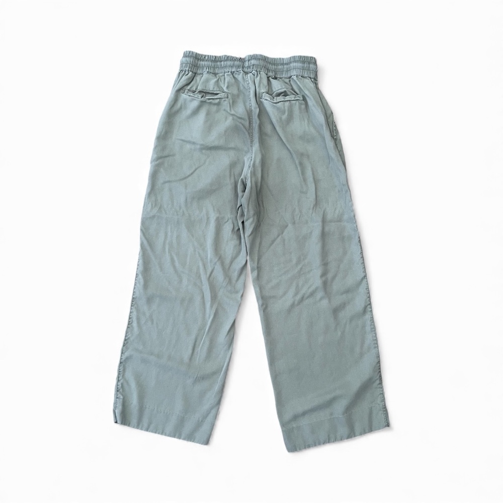 Quince Vintage Wash Tencel Wide Leg Drawstring Pants in Olive Green Sz Medium - Picture 2 of 8